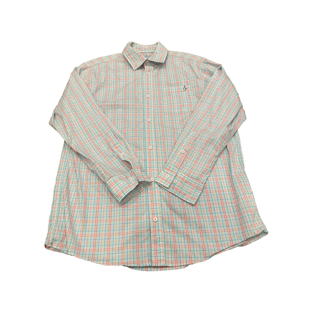 Tackle & Tides Mens Shirt Size Large Plaid Button Down UPF 28 Vacation Travel